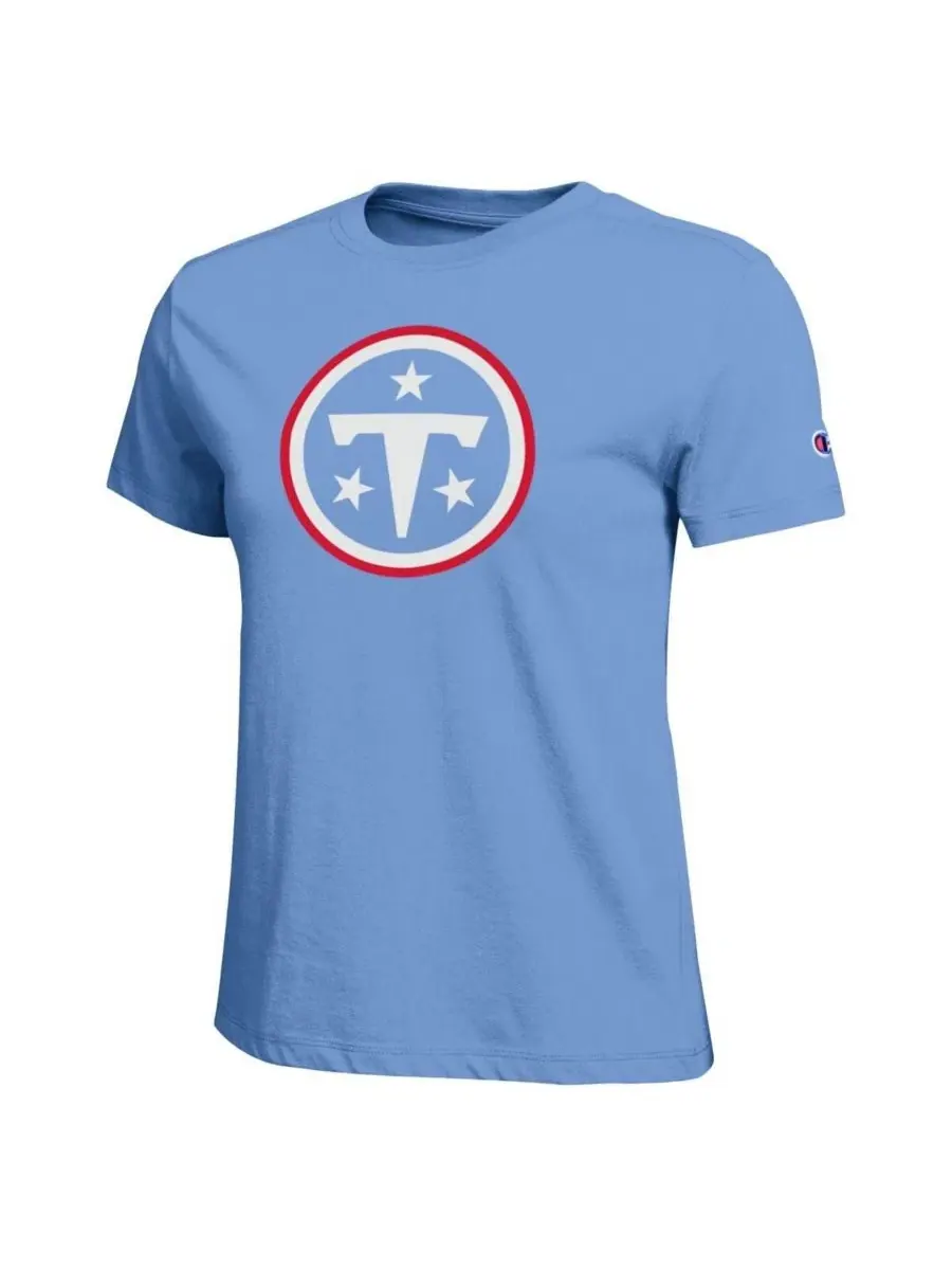 Футболка женская с логотипом Tennessee Titans Champion — изображение 2 из 3, светлый синий
