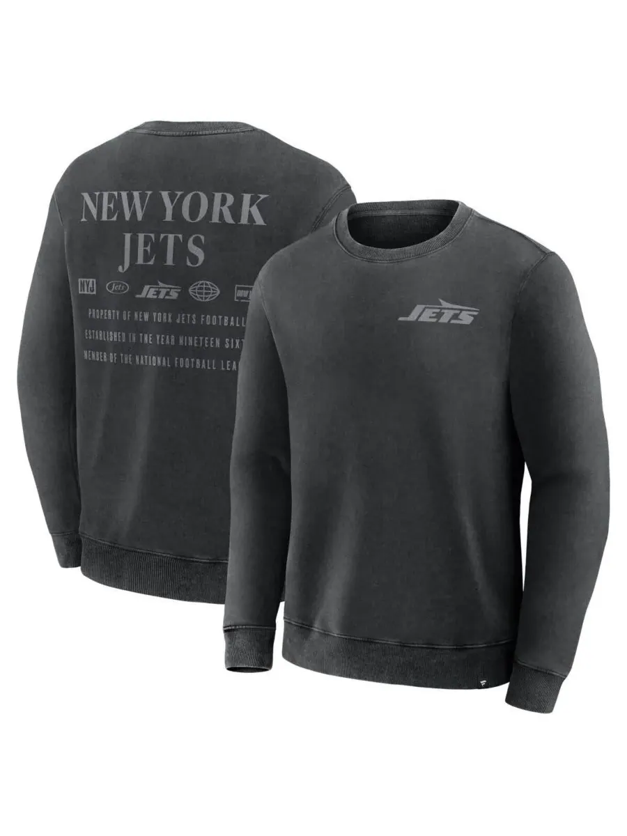 Fanatics Мужская черная толстовка New York Jets Deep Route — изображение 1 из 3, черный