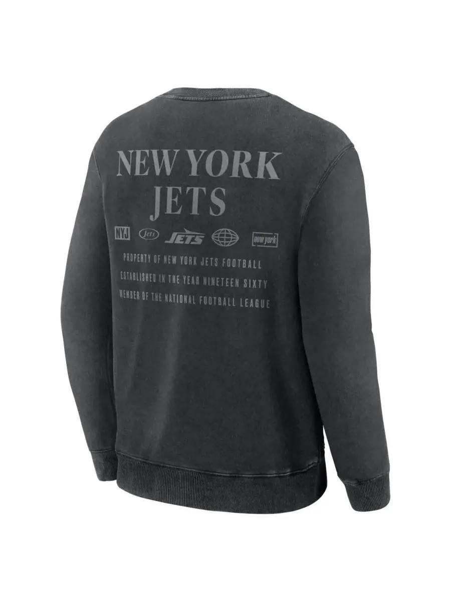 Fanatics Мужская черная толстовка New York Jets Deep Route — изображение 3 из 3, черный