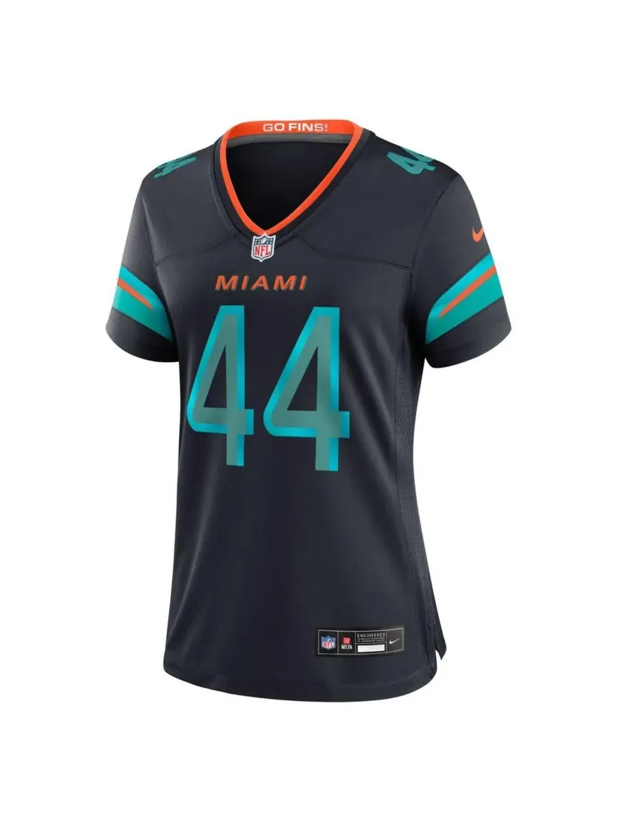 Nike Женская игровая футболка Chop Robinson Pitch Blue Miami Dolphins из коллекции Rivalries 2025 — изображение 2 из 4