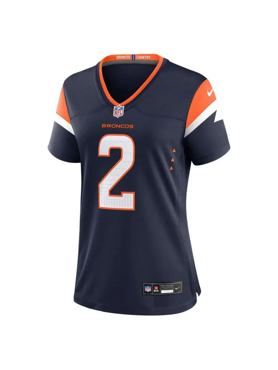 Женская игровая майка Патрика Сертейна II из коллекции Denver Broncos Mile High 1977 года — изображение 2 из 5, темно-синий