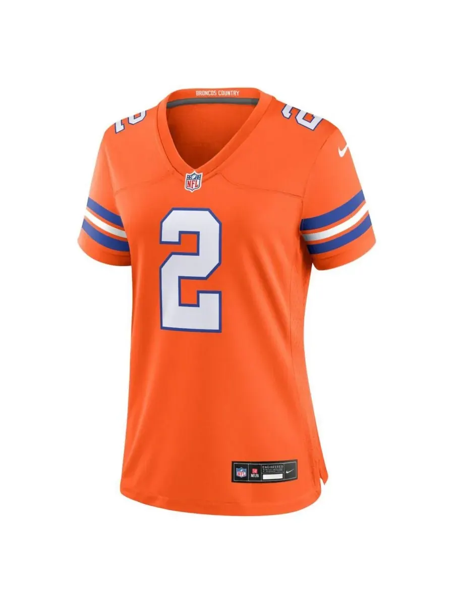 Женская игровая майка Патрика Сертейна II из коллекции Denver Broncos Mile High 1977 года — изображение 4 из 5, темно-синий