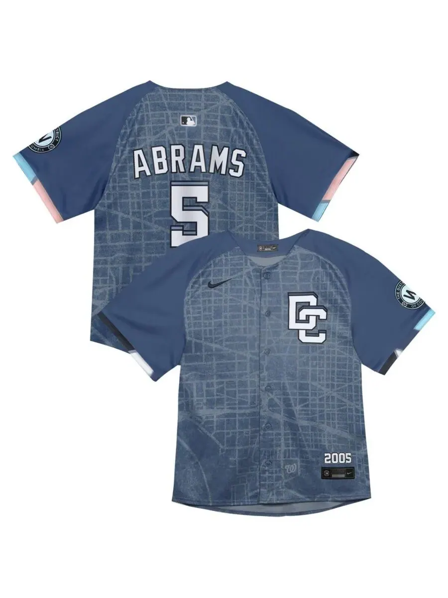 Nike Детская футболка CJ Abrams синего цвета с символикой Washington Nationals City Connect 2025 — изображение 1 из 3, синий
