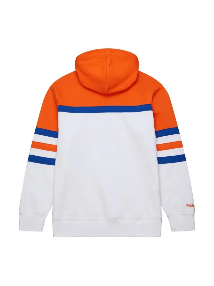 Mitchell & Ness Мужская белая с оранжевыми элементами толстовка с капюшоном с логотипом тренера — изображение 3 из 4