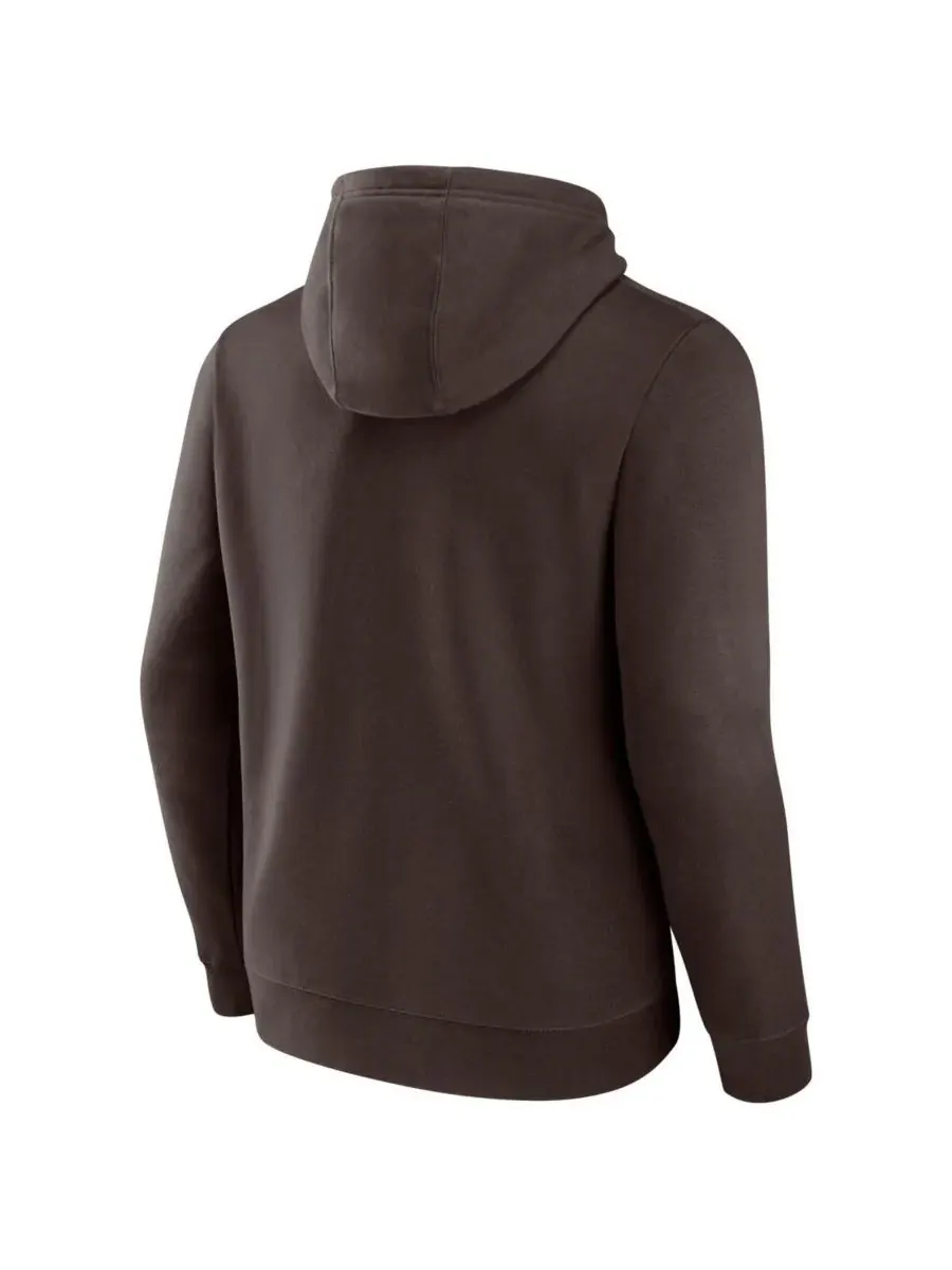 Fanatics Мужская коричневая толстовка с капюшоном и основным логотипом Cleveland Browns — изображение 3 из 3, коричневый