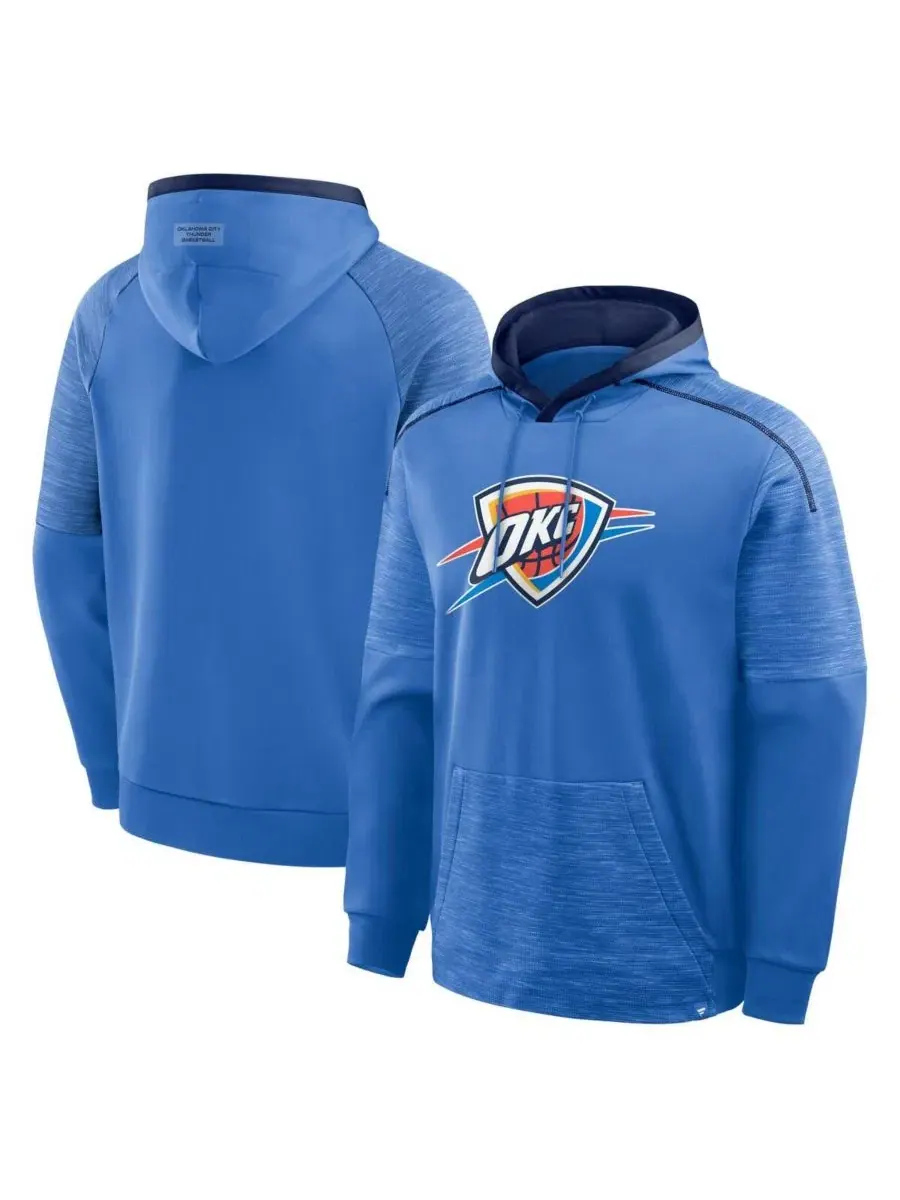 Мужская синяя толстовка с капюшоном Oklahoma City Thunder Pick Roll Defender Fanatics — изображение 1 из 3, синий синий