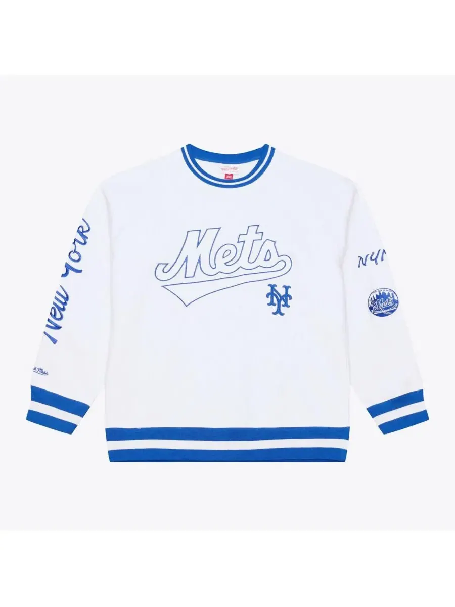 Мужская белая толстовка из арктического флиса с символикой New York Mets Mitchell & Ness — изображение 1 из 4, белый