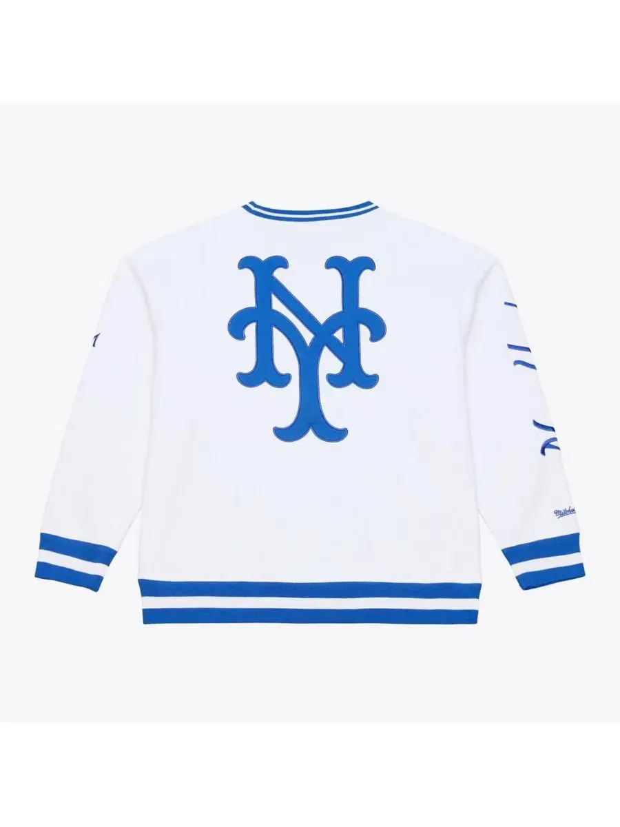 Мужская белая толстовка из арктического флиса с символикой New York Mets Mitchell & Ness — изображение 2 из 4, белый