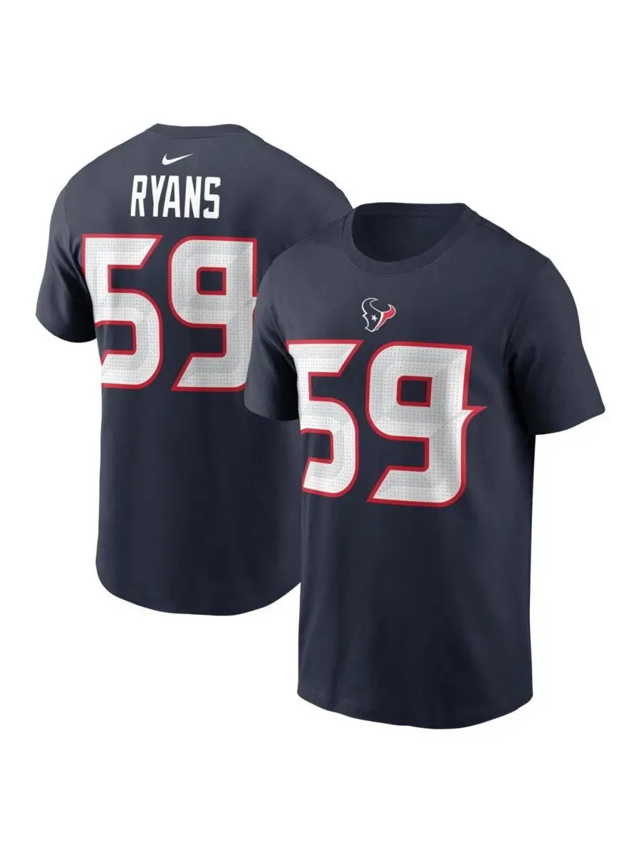 Мужская футболка DeMeco Ryans Navy Houston Texans с именем и номером бывшего игрока команды Nike — изображение 1 из 2