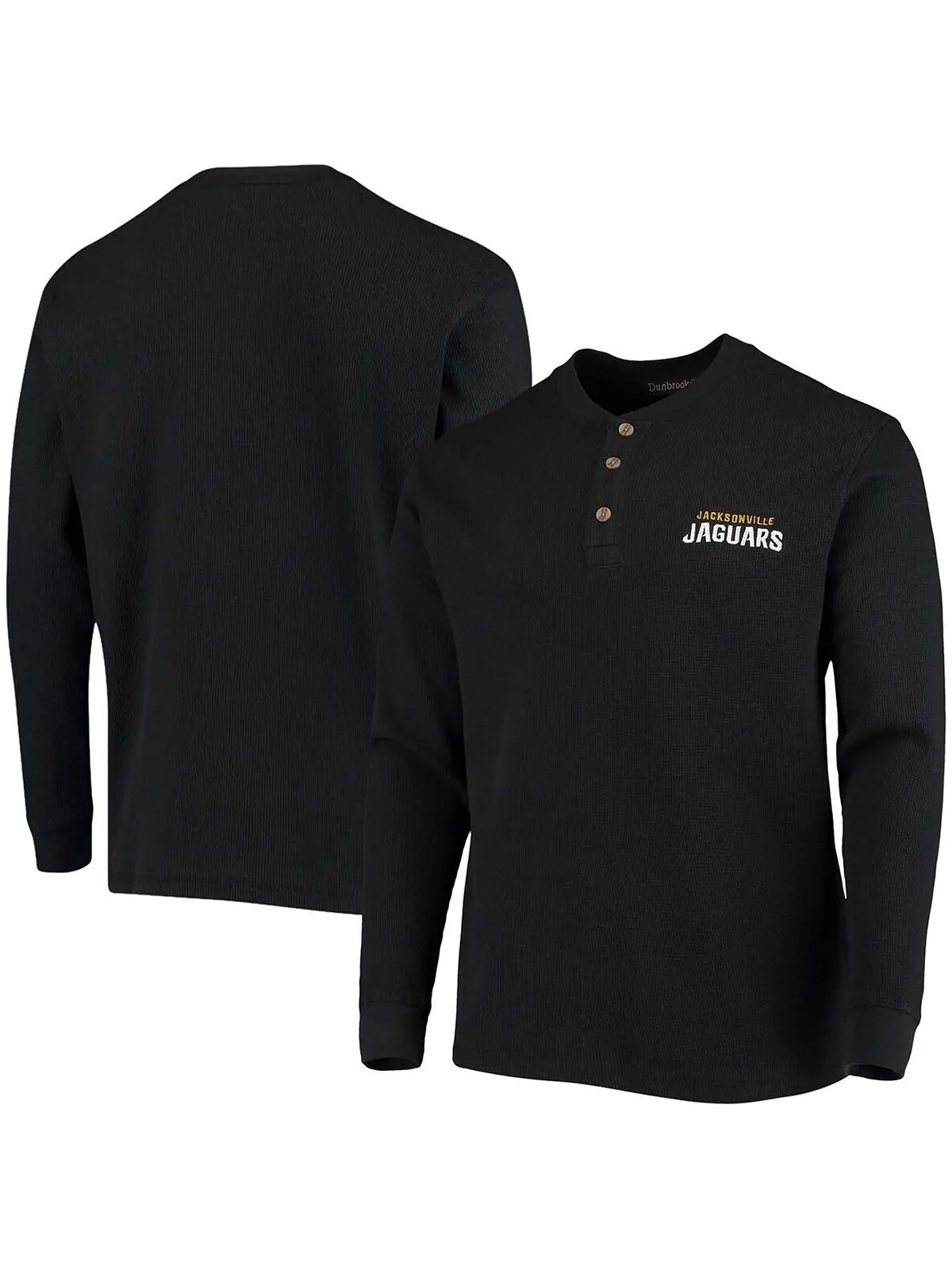 Мужская черная футболка с длинным рукавом jacksonville jaguars maverick thermal henley Dunbrooke