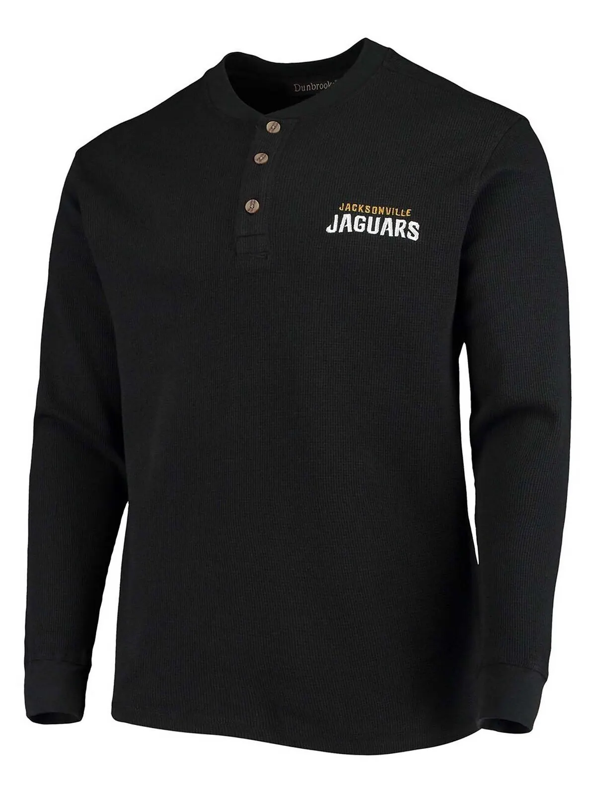 Мужская черная футболка с длинным рукавом jacksonville jaguars maverick thermal henley Dunbrooke — изображение 4 из 4, черный