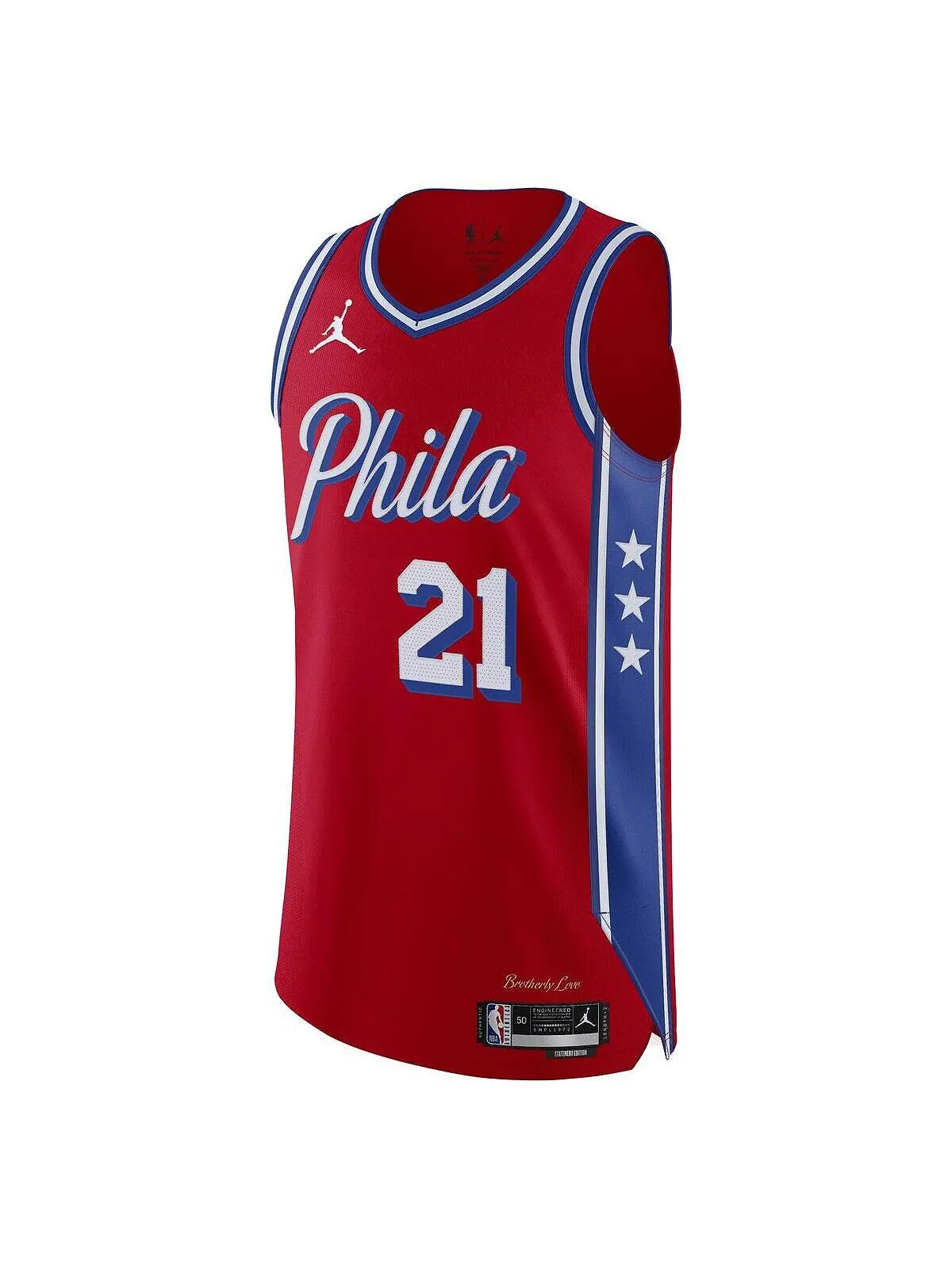 Мужской бренд joel embiid red philadelphia 76ers 2022/23 authentic jersey - statement edition Jordan — изображение 3 из 3