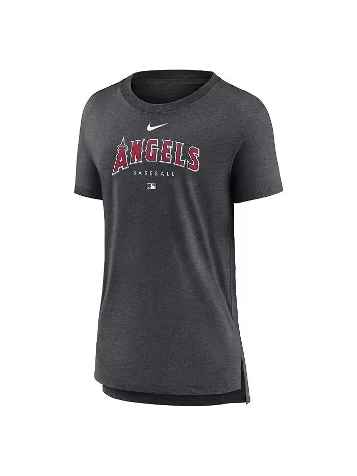 Женская футболка цвета угольно-серого цвета Los Angeles Angels Authentic Collection Early Work — изображение 2 из 3