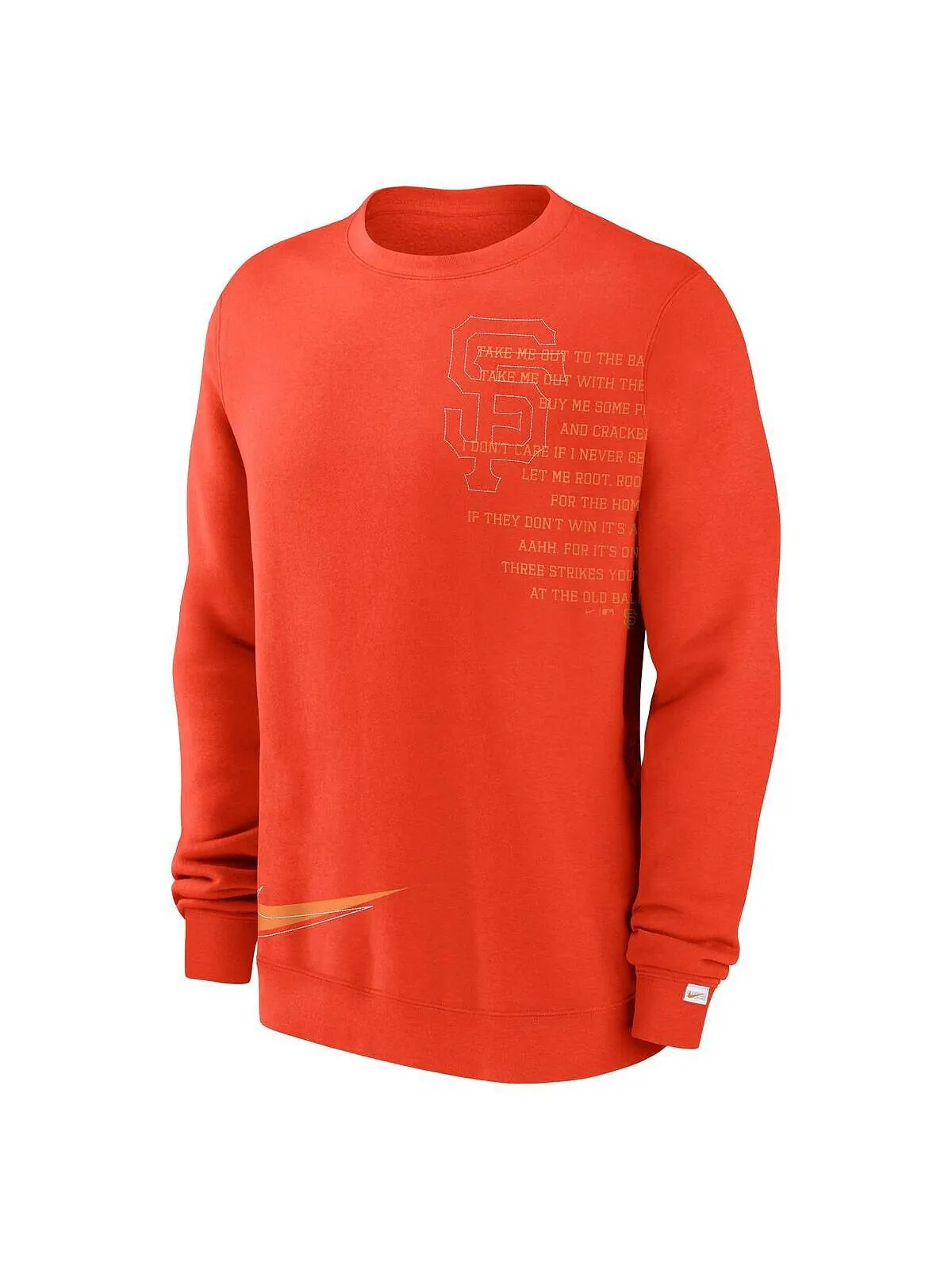 Мужской оранжевый флисовый пуловер San Francisco Giants Statement свитшот с мячом Nike — изображение 2 из 3
