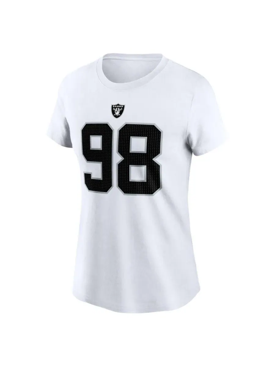 Nike Женская белая футболка Maxx Crosby с именем и номером игрока команды Las Vegas Raiders — изображение 3 из 3, белый