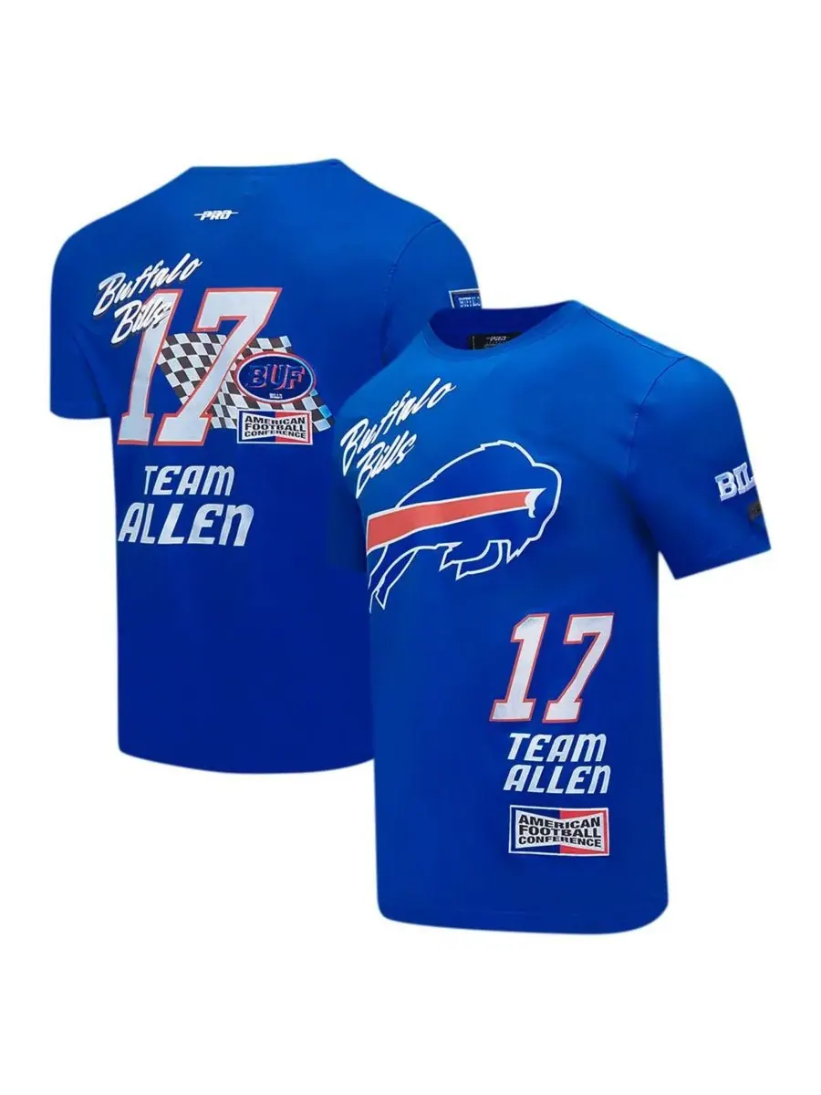 Мужская футболка с именем и номером игрока команды Josh Allen Royal Buffalo Bills Fast Lane Pro — изображение 1 из 5