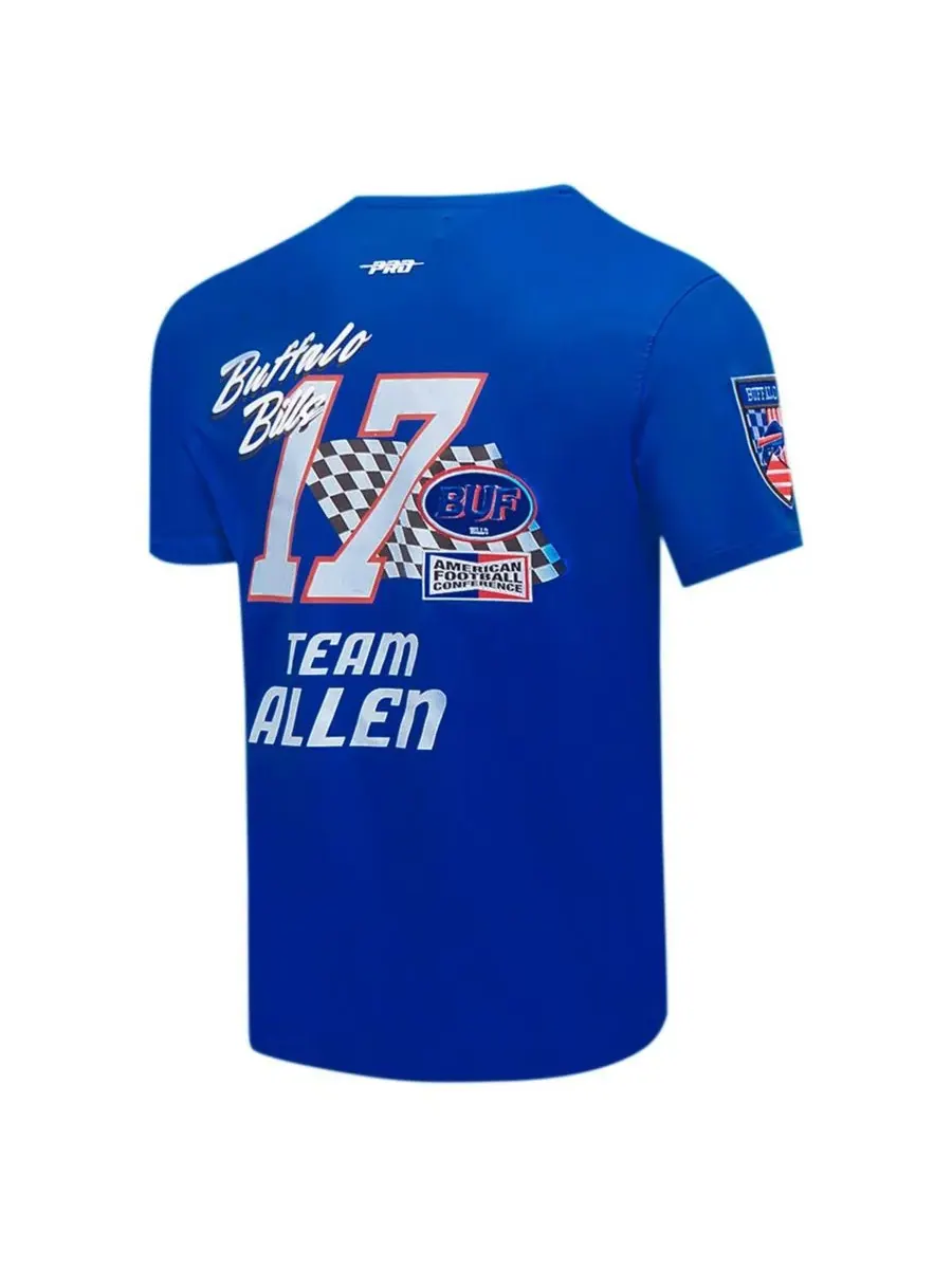 Мужская футболка с именем и номером игрока команды Josh Allen Royal Buffalo Bills Fast Lane Pro — изображение 2 из 5