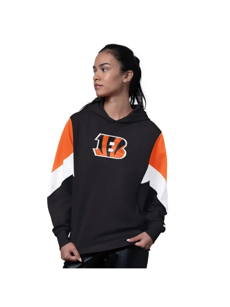 Starter Женская черная толстовка с капюшоном Cincinnati Bengals для тренировочных матчей — изображение 1 из 2, черный