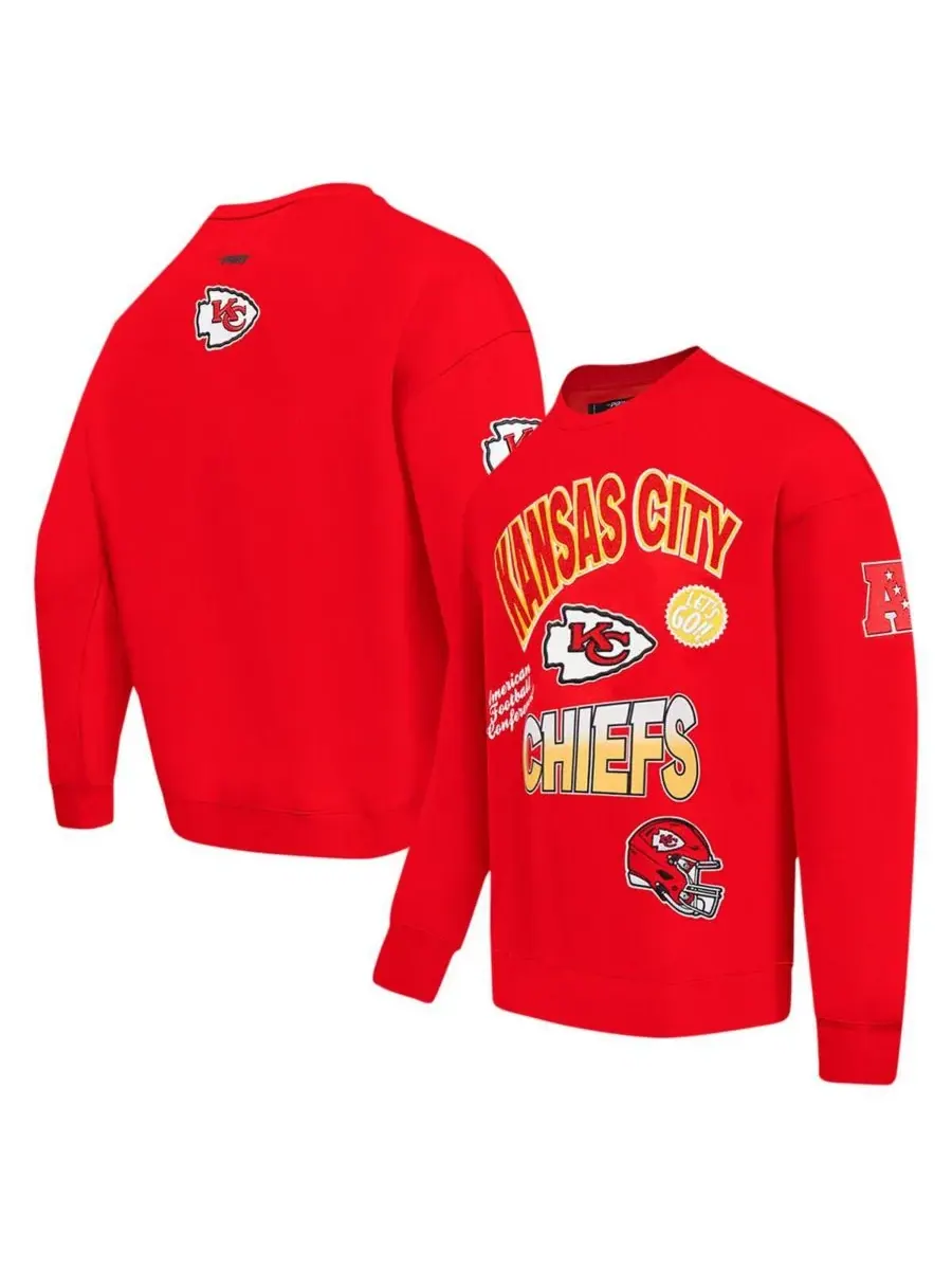 Pro Standard Мужская красная толстовка Kansas City Chiefs Turn It Up с откидными плечами — изображение 1 из 5, красный