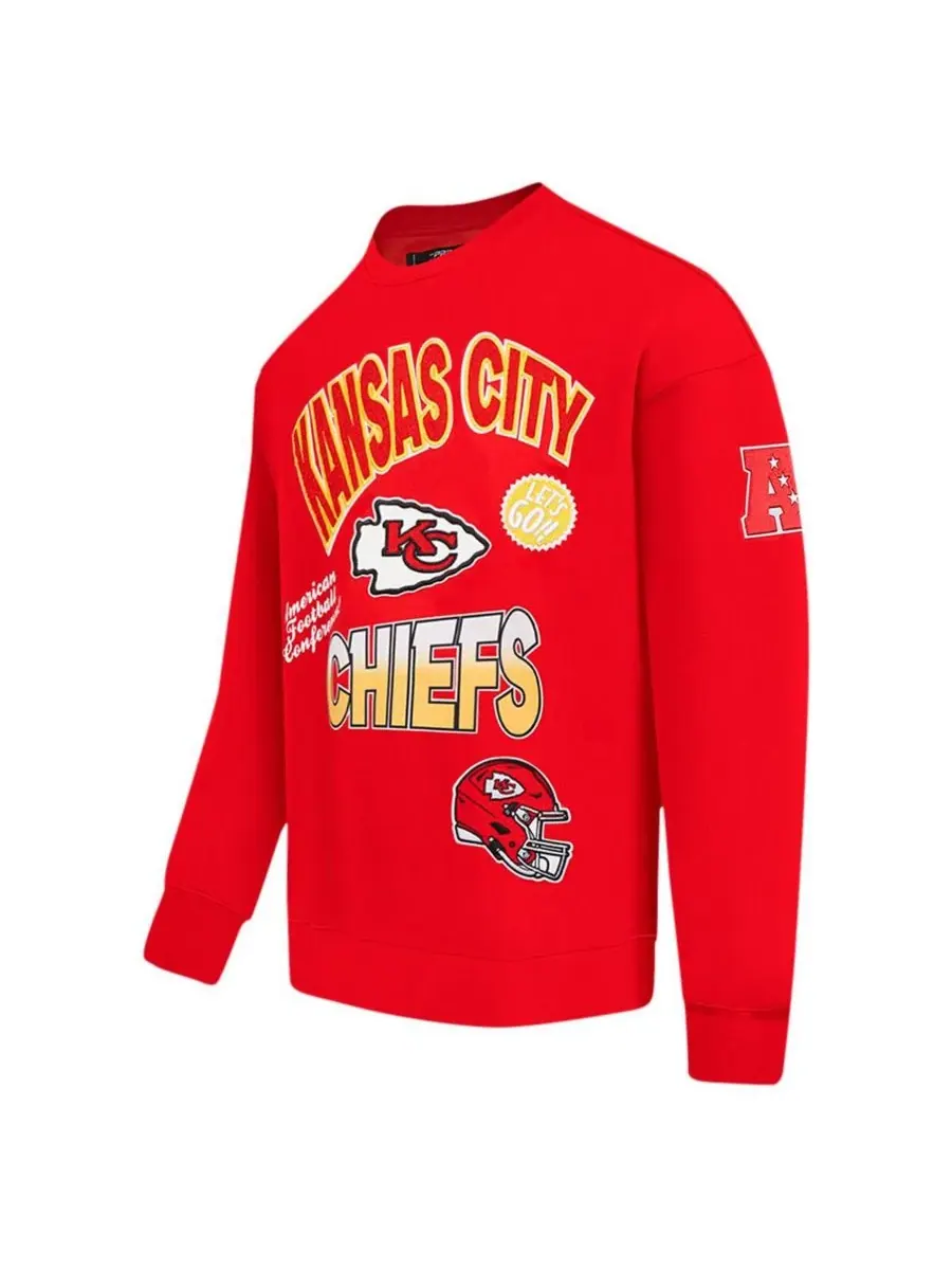 Pro Standard Мужская красная толстовка Kansas City Chiefs Turn It Up с откидными плечами — изображение 5 из 5, красный