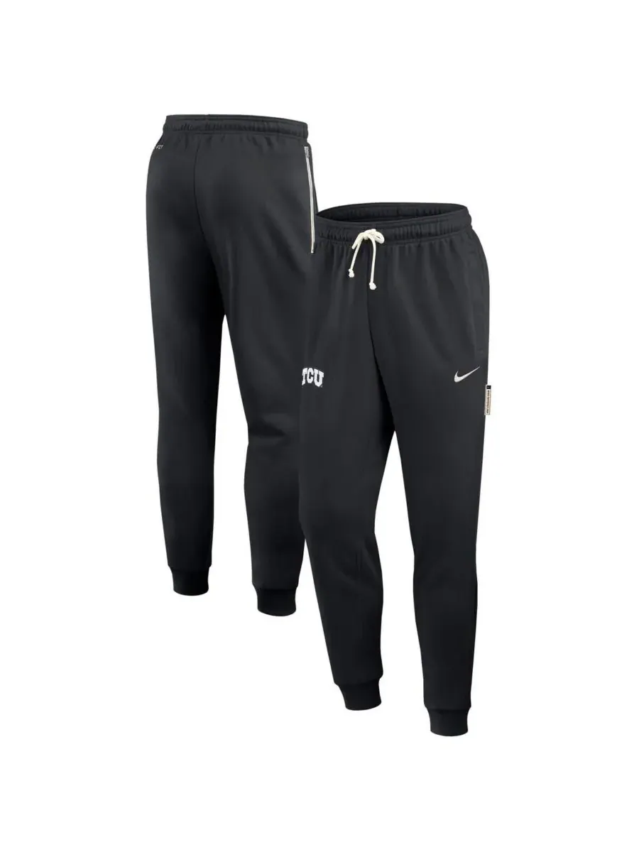 Nike Мужские черные спортивные штаны TCU Horned Frogs 2025 Sideline Standard Issue Dri-FIT Taper — изображение 1 из 3, черный