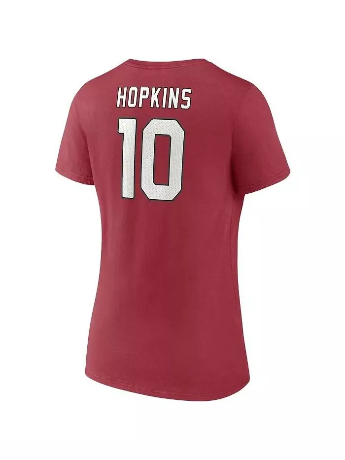 Женская футболка De Andre Hopkins Cardinal Arizona Cardinals с именем и номером игрока с v-образным — изображение 3 из 3