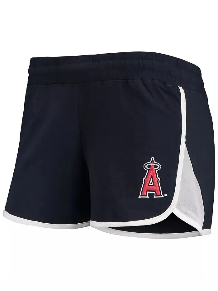Женские темно-синие эластичные шорты из френч терри Los Angeles Angels New Era — изображение 2 из 3