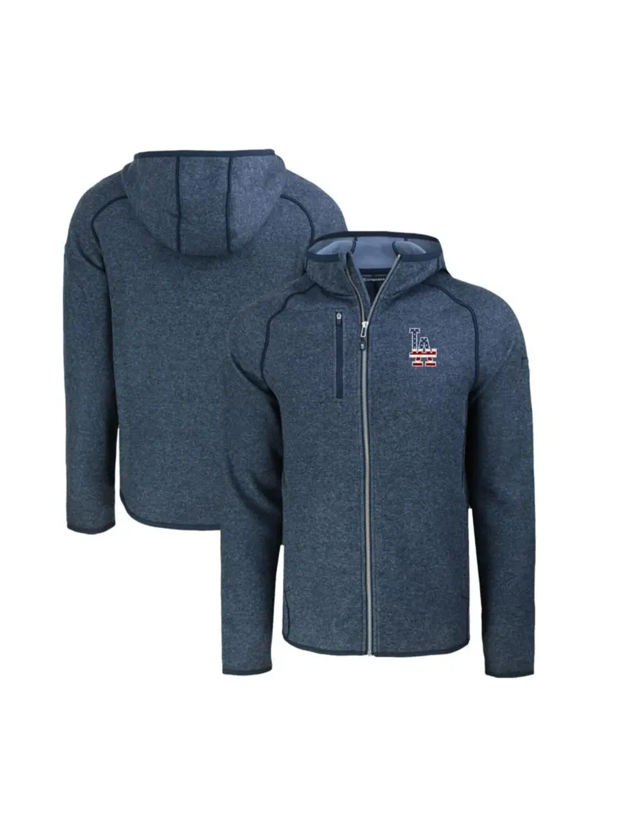 Худи с полной застежкой-молнией Cutter & Buck Stars Stripes Mainsail Sweater-Knit — изображение 1 из 3, темно-синий
