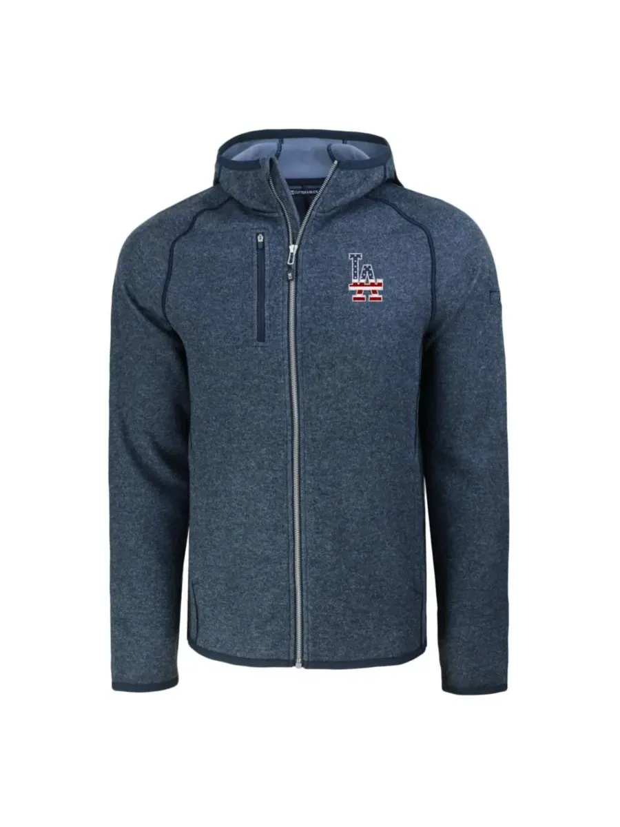 Худи с полной застежкой-молнией Cutter & Buck Stars Stripes Mainsail Sweater-Knit — изображение 2 из 3, темно-синий