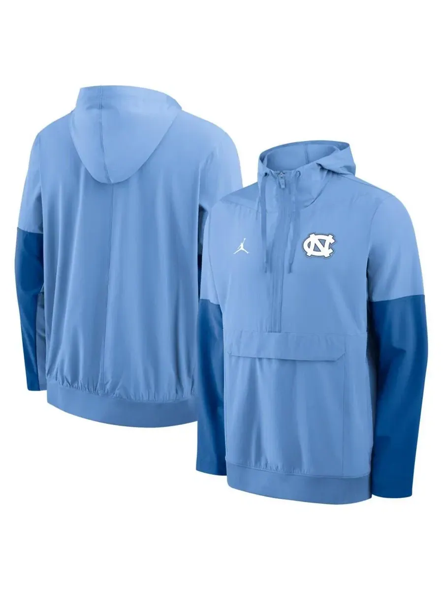 Анорак с капюшоном и полузастежкой-молнией North Carolina Tar Heels Nike — изображение 1 из 3, светлый синий