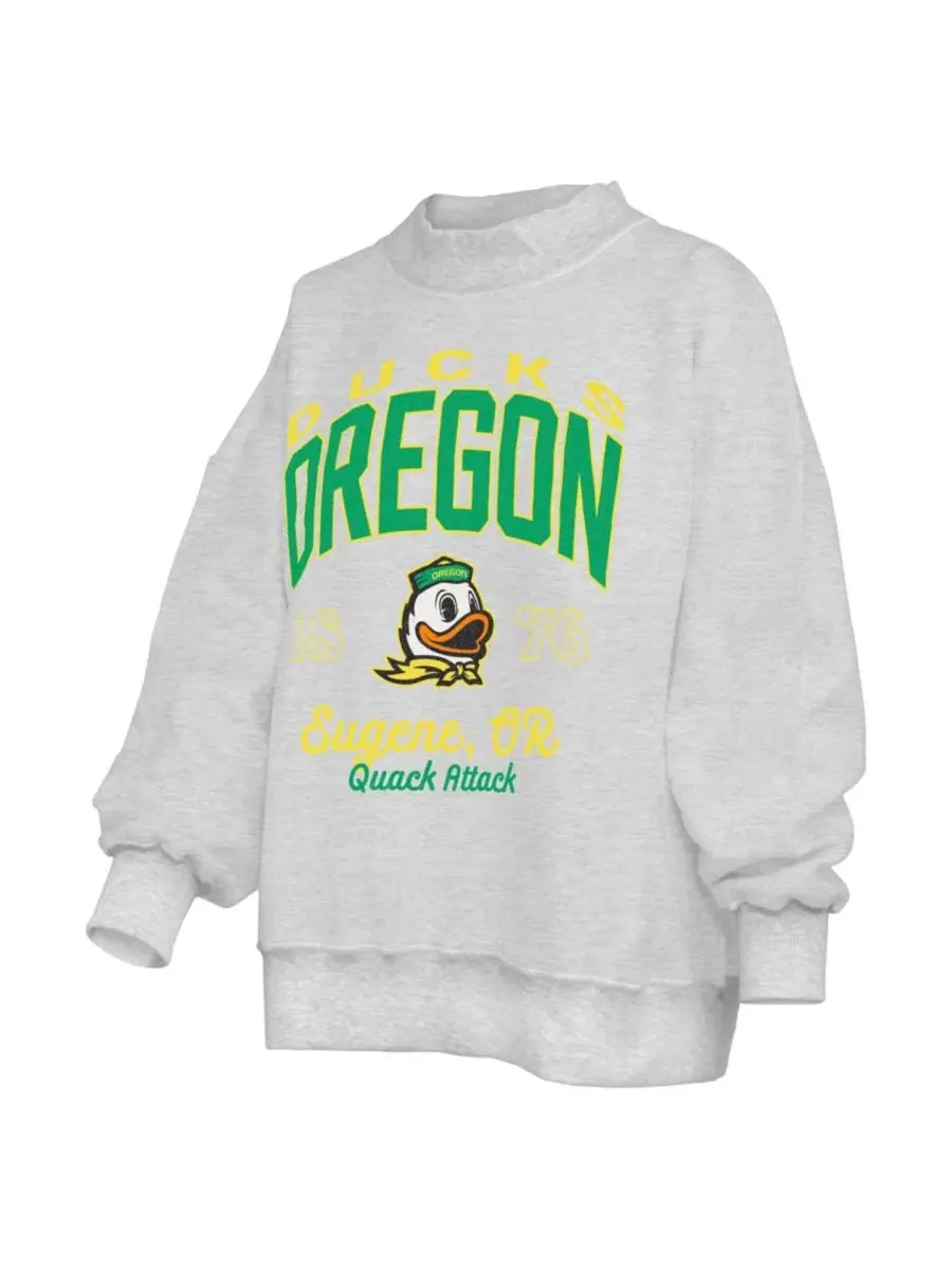 Свитшот женский с принтом Oregon Ducks Reversible Pressbox — изображение 3 из 5, серый