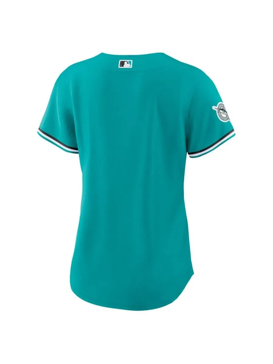 Футболка-джерси Nike Teal Miami Marlins Alternate Stadium Jersey — изображение 3 из 3, бирюзовый