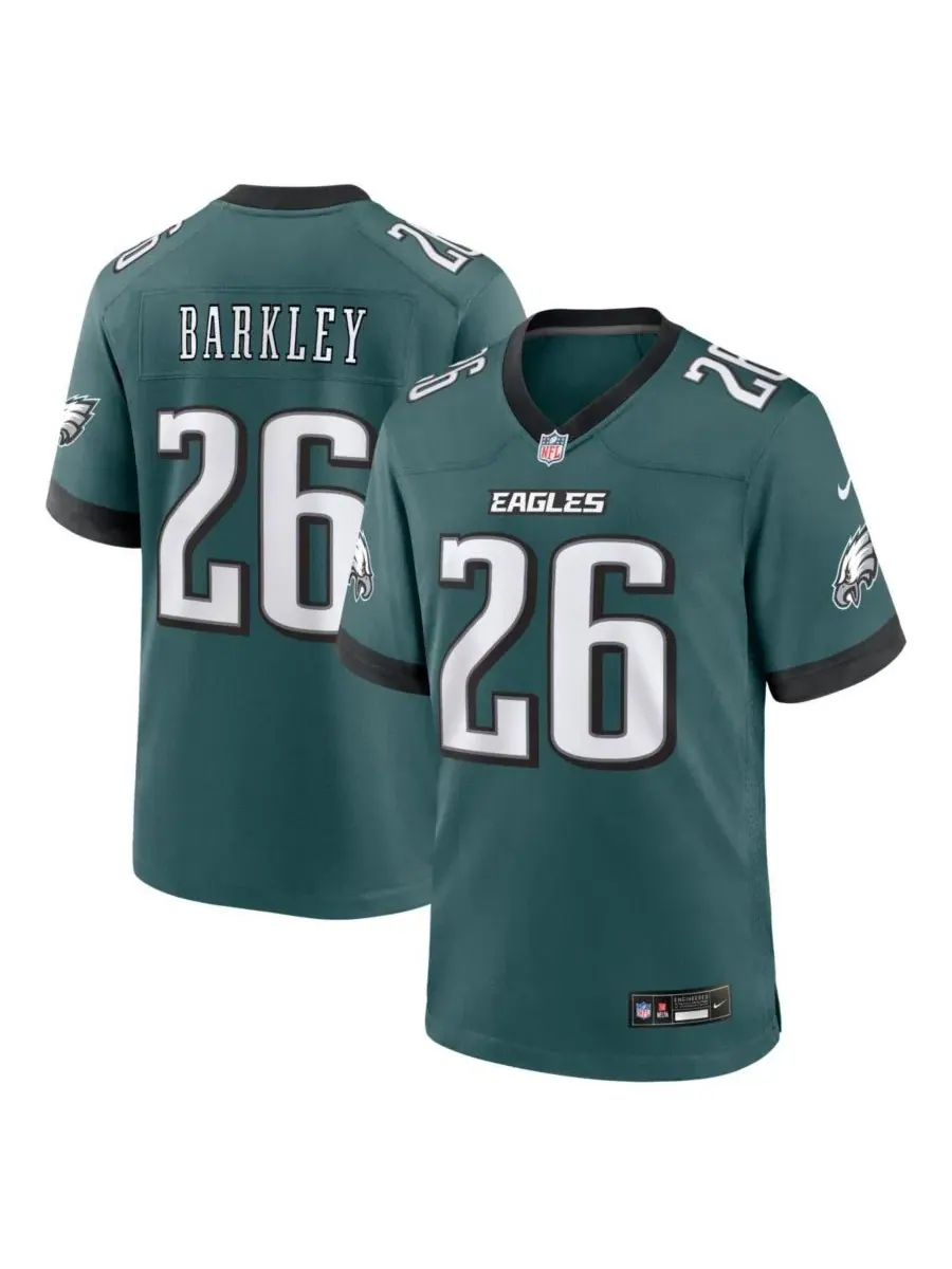 Футболка Nike Saquon Barkley Philadelphia Eagles Team Game Jersey — изображение 1 из 3, зеленый