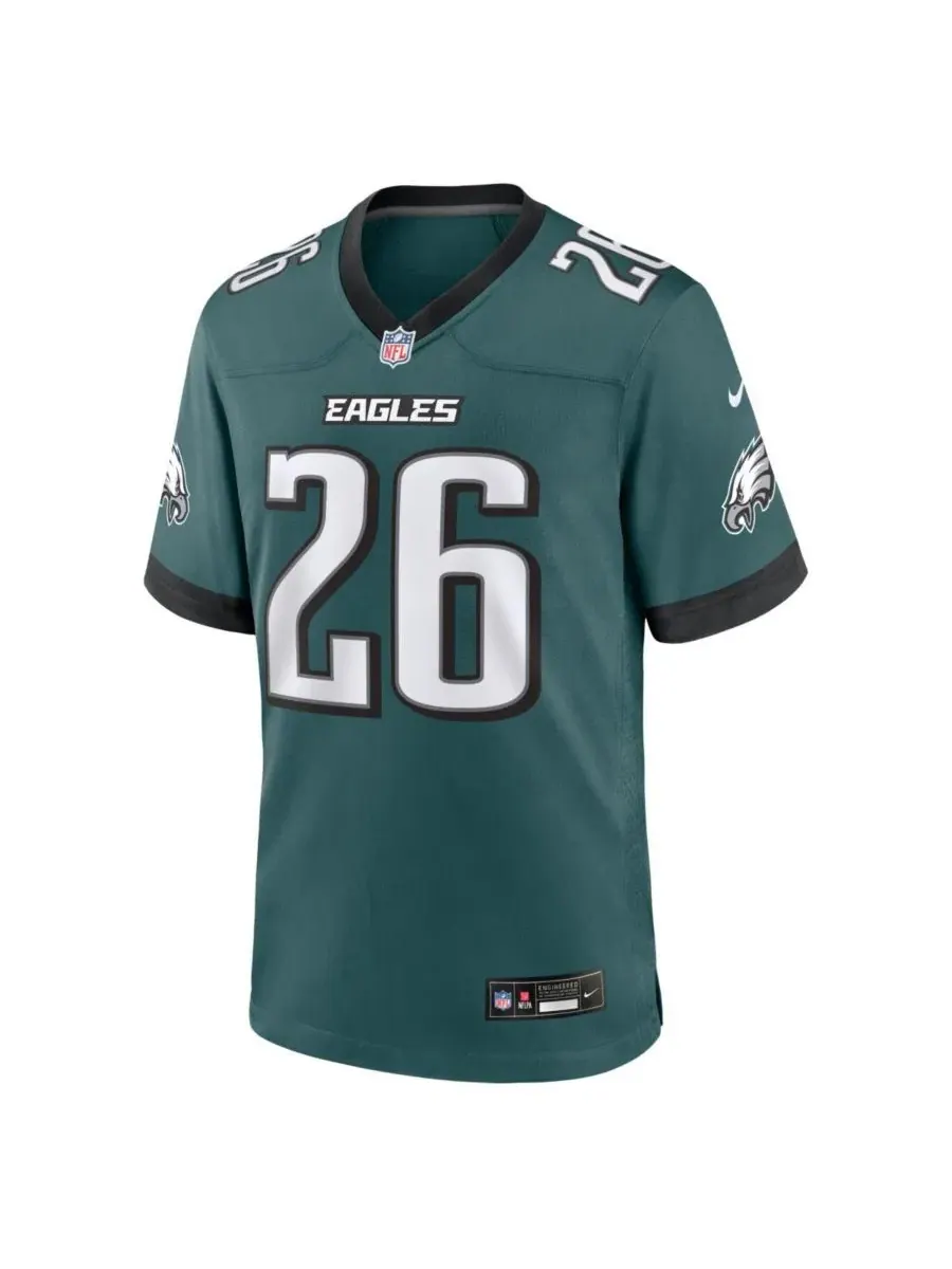 Футболка Nike Saquon Barkley Philadelphia Eagles Team Game Jersey — изображение 2 из 3, зеленый