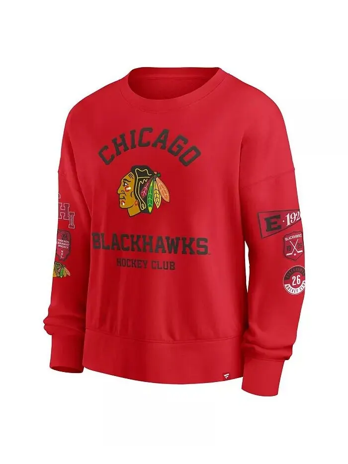 Женская красная толстовка Chicago Blackhawks Go Team Fanatics — изображение 2 из 3
