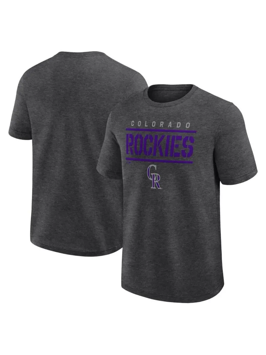 Fanatics Мужская футболка Colorado Rockies Top Notch цвета меланж и угольно-серого — изображение 1 из 3, темно-серый