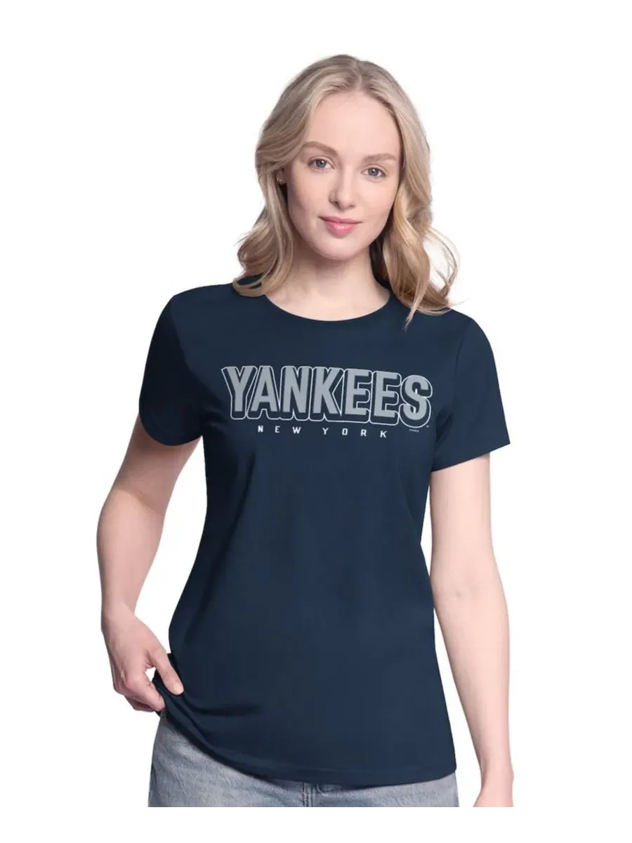 Комплект из двух футболок с принтом New York Yankees G-III 4Her by Carl Banks — изображение 5 из 5, темно-синий серый