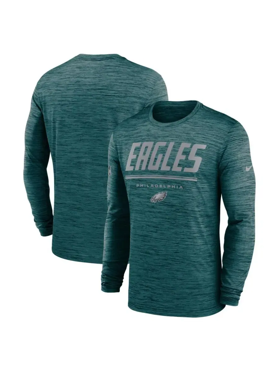 Футболка с длинным рукавом Dri-FIT с принтом Sideline Offensive Transition Velocity Nike — изображение 1 из 3, зеленый