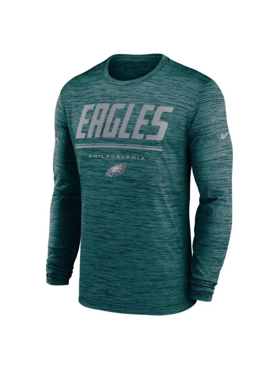 Футболка с длинным рукавом Dri-FIT с принтом Sideline Offensive Transition Velocity Nike — изображение 2 из 3, зеленый