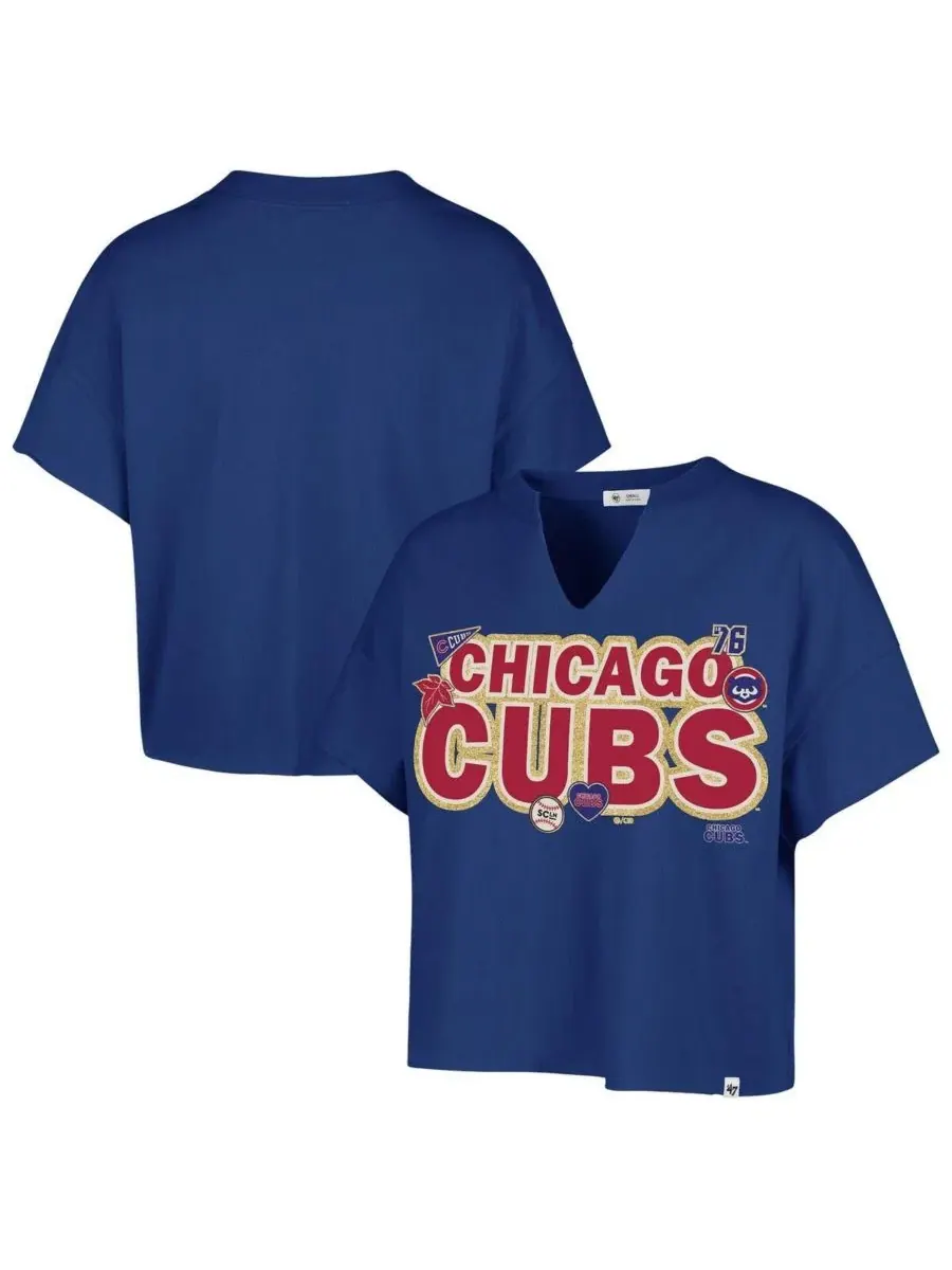 Футболка оверсайз с вырезом-лодочкой Stoney Clover Lane x '47 Chicago Cubs — изображение 1 из 3, королевский
