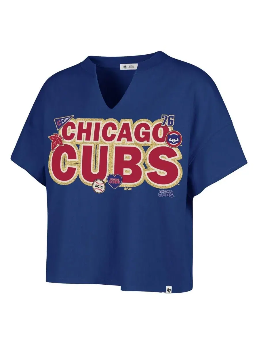 Футболка оверсайз с вырезом-лодочкой Stoney Clover Lane x '47 Chicago Cubs — изображение 2 из 3, королевский