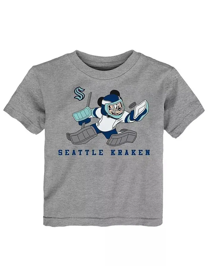 Комплект из двух футболок Disney Offense для малышей Deep Sea Blue/Heather Grey Seattle Kraken — изображение 3 из 3