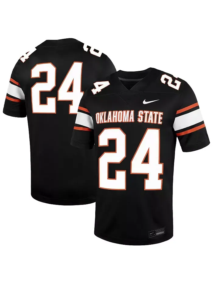 Мужская футбольная джерси Oklahoma State Cowboys Untouchable, черная, №24 Nike — изображение 1 из 3