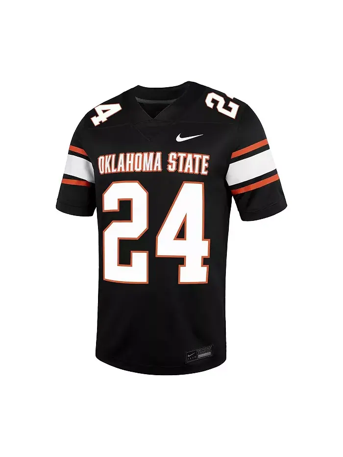 Мужская футбольная джерси Oklahoma State Cowboys Untouchable, черная, №24 Nike — изображение 2 из 3