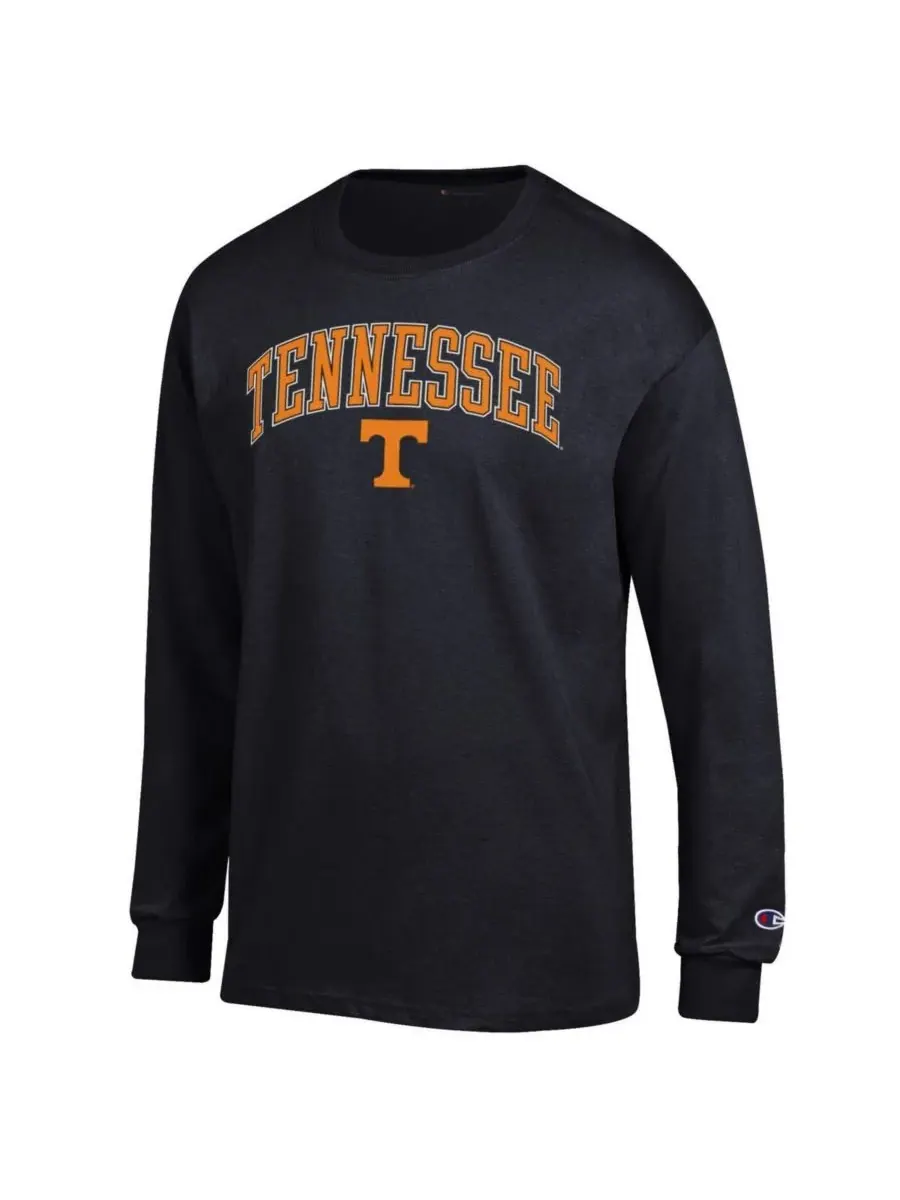Champion Мужская черная футболка с длинными рукавами Tennessee Volunteers Arch Over Logo — изображение 3 из 3, черный