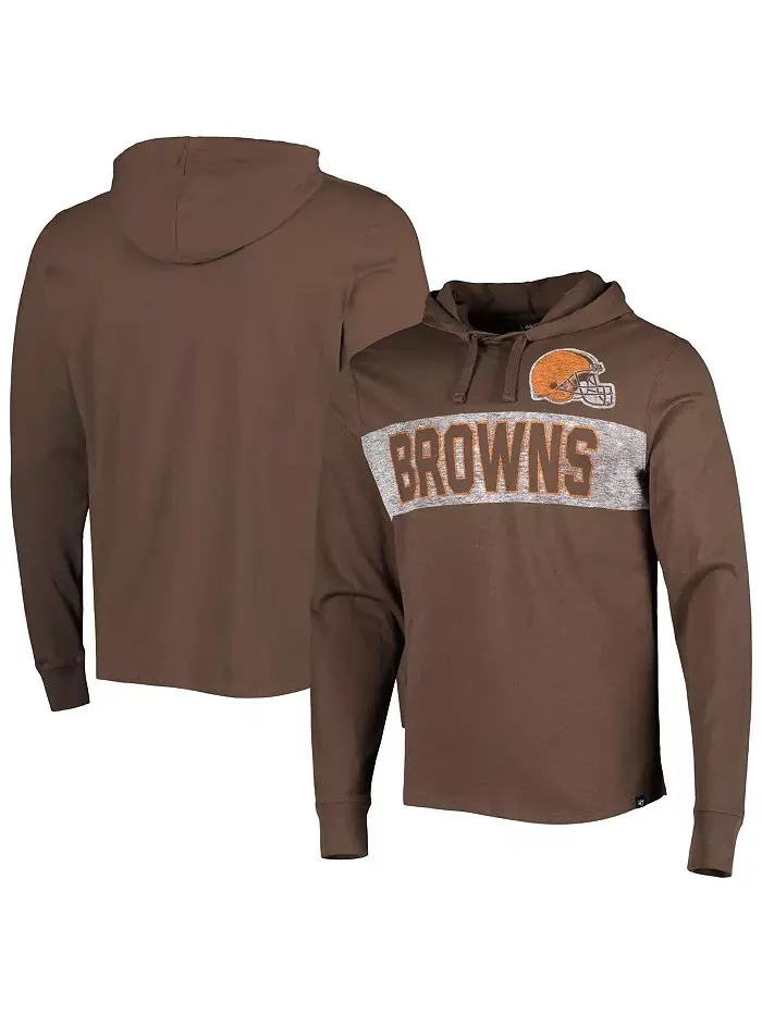Мужская коричневая толстовка с капюшоном Cleveland Browns Field Franklin '47 Brand