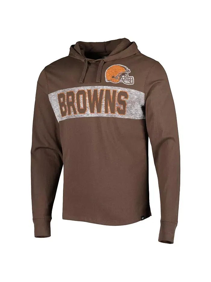 Мужская коричневая толстовка с капюшоном Cleveland Browns Field Franklin '47 Brand — изображение 2 из 3