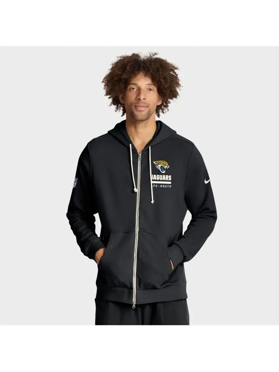 Nike Мужская черная толстовка на молнии Jacksonville Jaguars Sideline Standard Issue Utility Player — изображение 1 из 5