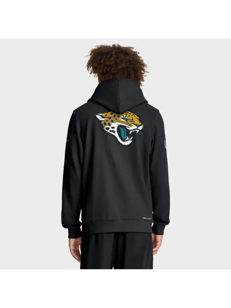 Nike Мужская черная толстовка на молнии Jacksonville Jaguars Sideline Standard Issue Utility Player — изображение 2 из 5