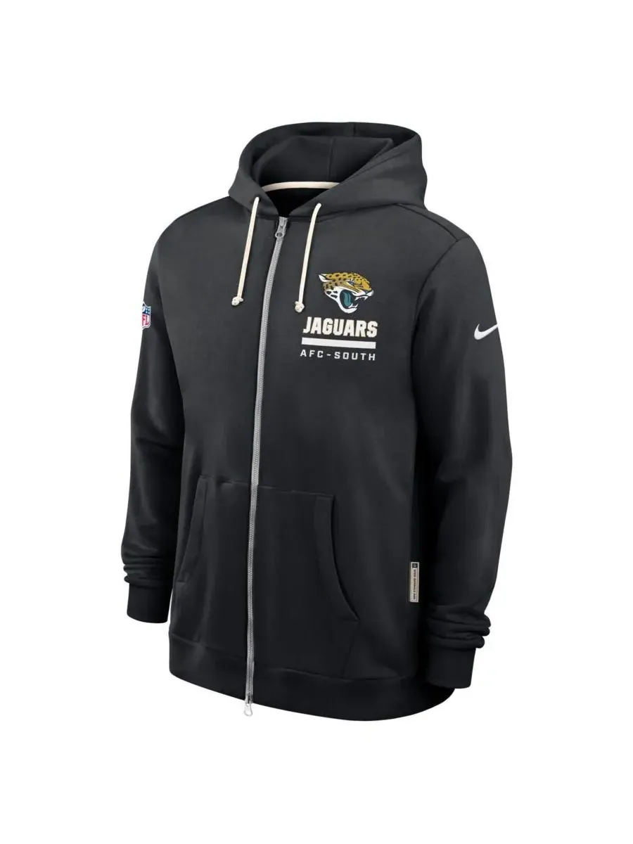 Nike Мужская черная толстовка на молнии Jacksonville Jaguars Sideline Standard Issue Utility Player — изображение 4 из 5